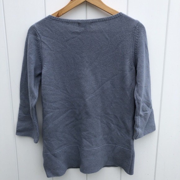 Benedetta B Sweater Merino Wool Cashmere Made in Italy Soft Pale Blue Small - Picture 4 of 6